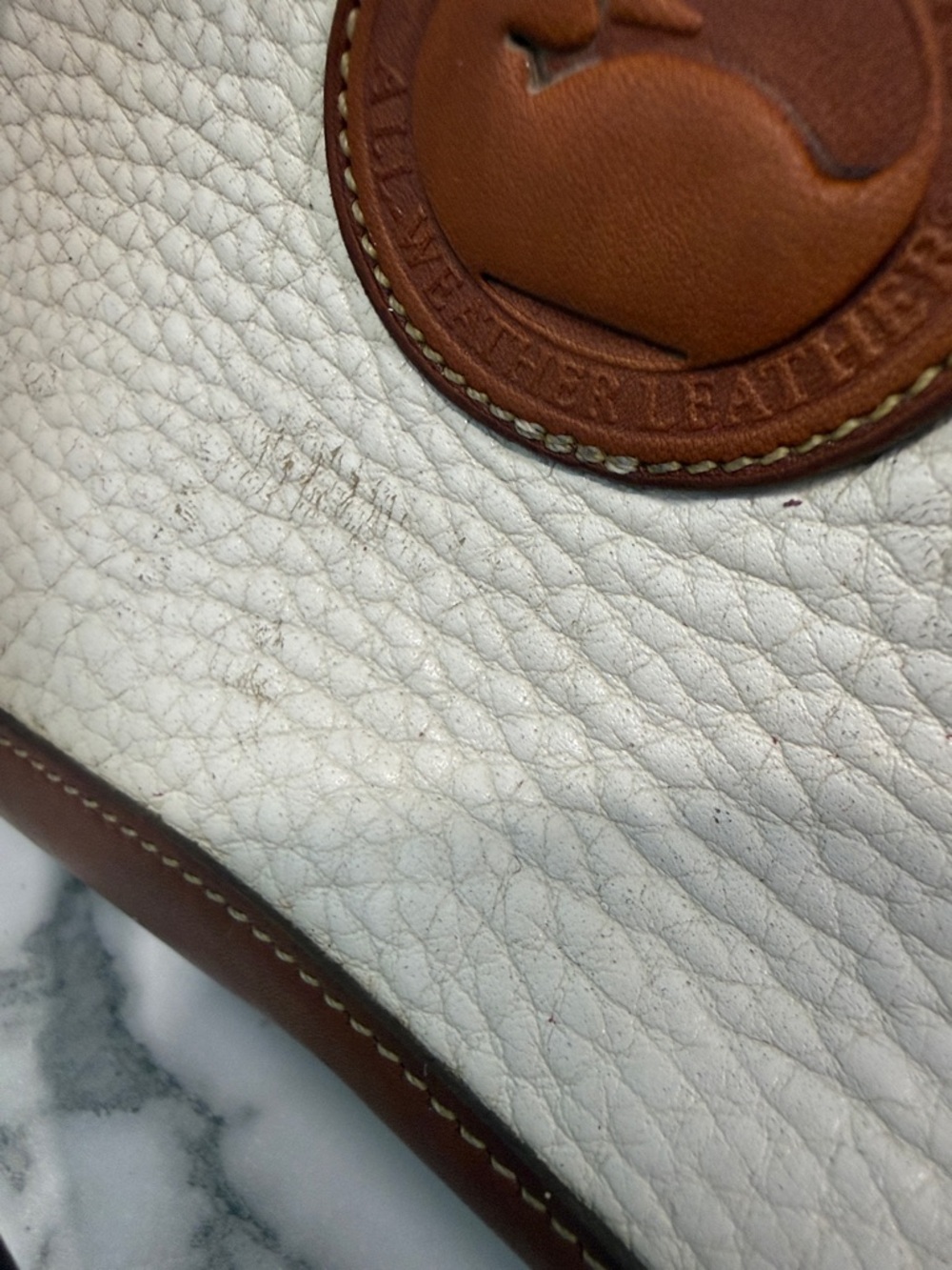 Vintage Dooney & Bourke All-Weather White Leather Satchel - Picture 3 of 16